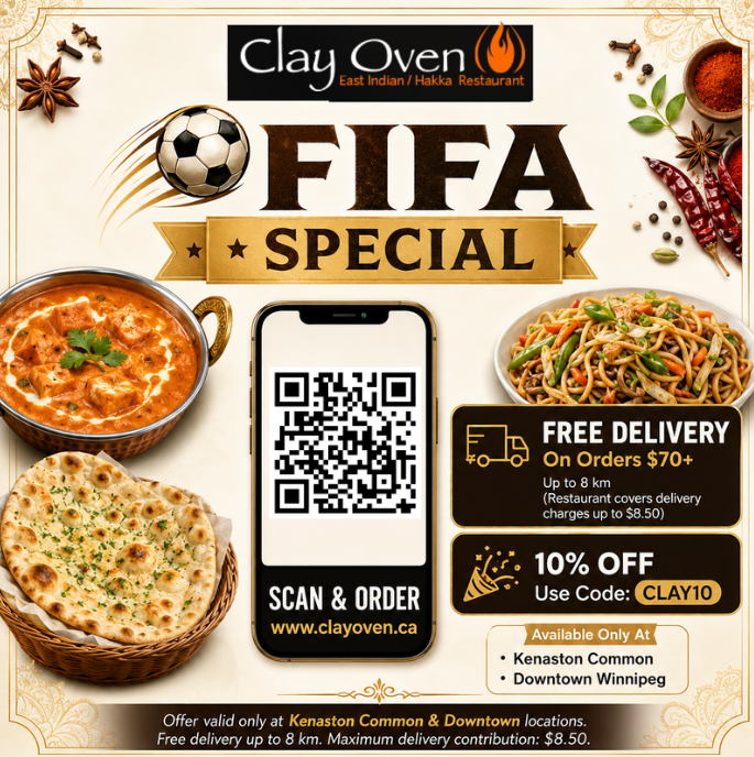 Clay Oven Winnipeg special offer – authentic East Indian dining at Kenaston Winnipeg & Downtown